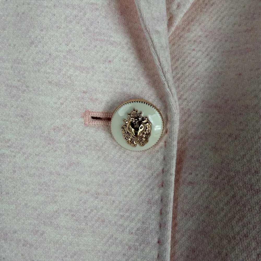 Talbots Easy Knit 2 Buttons Cotton Blend Blazer Jacket Light Pink Size 16